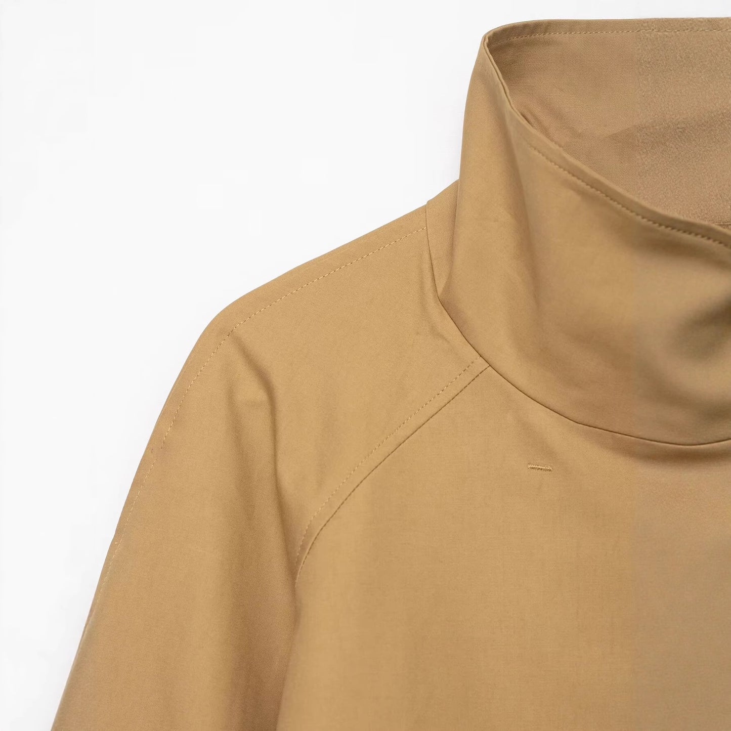 Stand collar long sleeved buttoned loose jacket for women