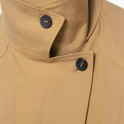 Stand collar long sleeved buttoned loose jacket for women