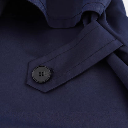 Stand up collar long sleeved mid length zipper jacket for women