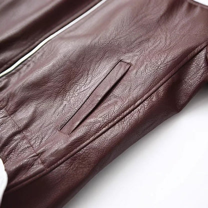 Motorcycle Handsome Top Retro Casual Polo Collar Jacket