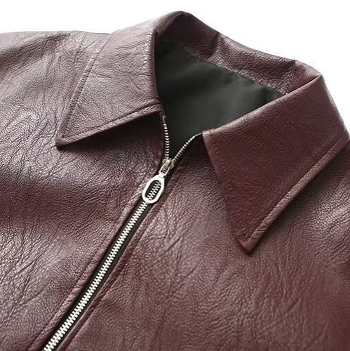 Motorcycle Handsome Top Retro Casual Polo Collar Jacket